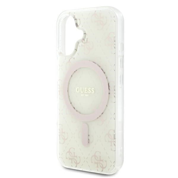 Custodia MagSafe per Apple iPhone 16 Plus, Guess, IML 4G Background, Bianca