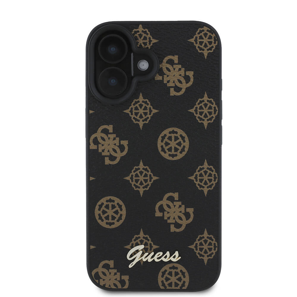 Custodia MagSafe per Apple iPhone 16 Plus, Guess, Peony Script, Nera