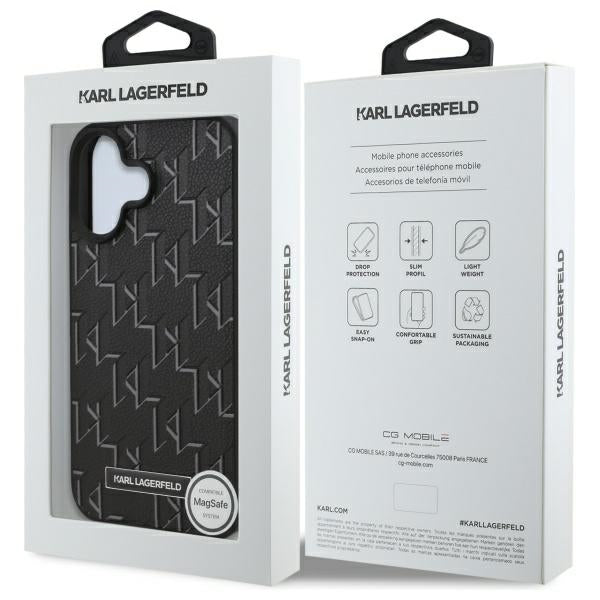Custodia MagSafe per Apple iPhone 16 Plus, Karl Lagerfeld, Hot Stamp, Nera