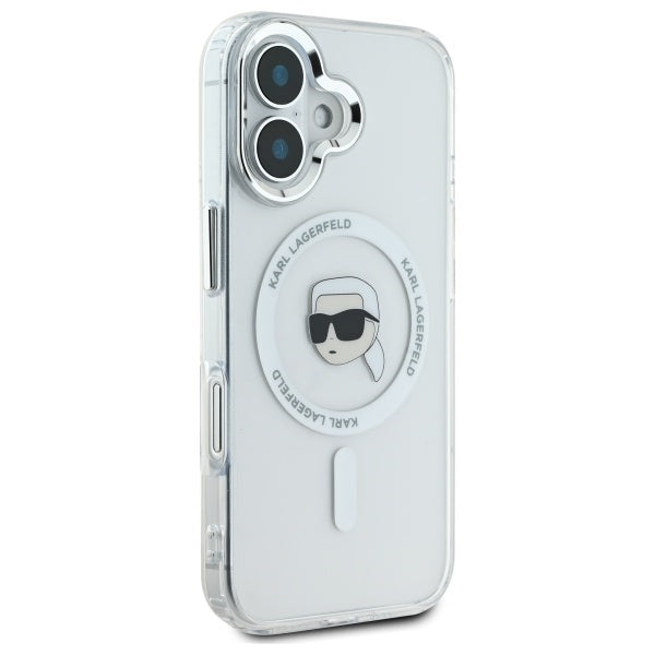 Custodia MagSafe per Apple iPhone 16 Plus, Karl Lagerfeld, IML Karl's Head, Bianca