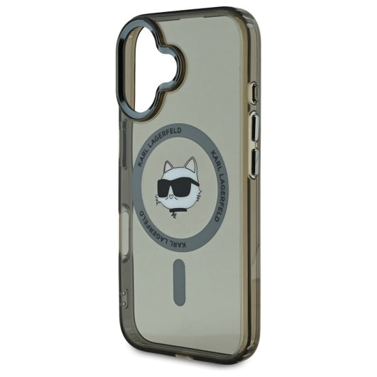Custodia MagSafe per Apple iPhone 16 Plus, Karl Lagerfeld, IML Metal Choupette's Head, Nera