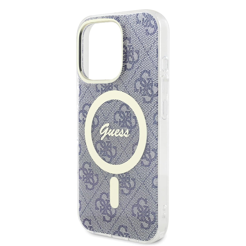 Custodia MagSafe per Apple iPhone 16 Pro, Guess, IML 4G, Blu