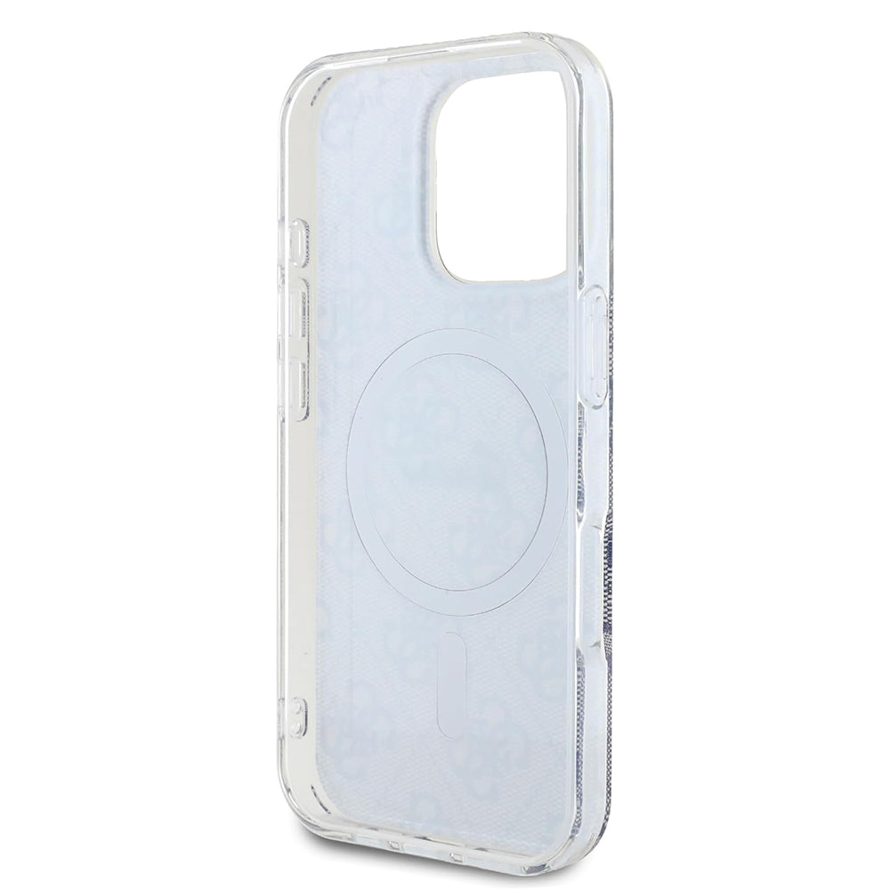 Custodia MagSafe per Apple iPhone 16 Pro, Guess, IML 4G, Blu