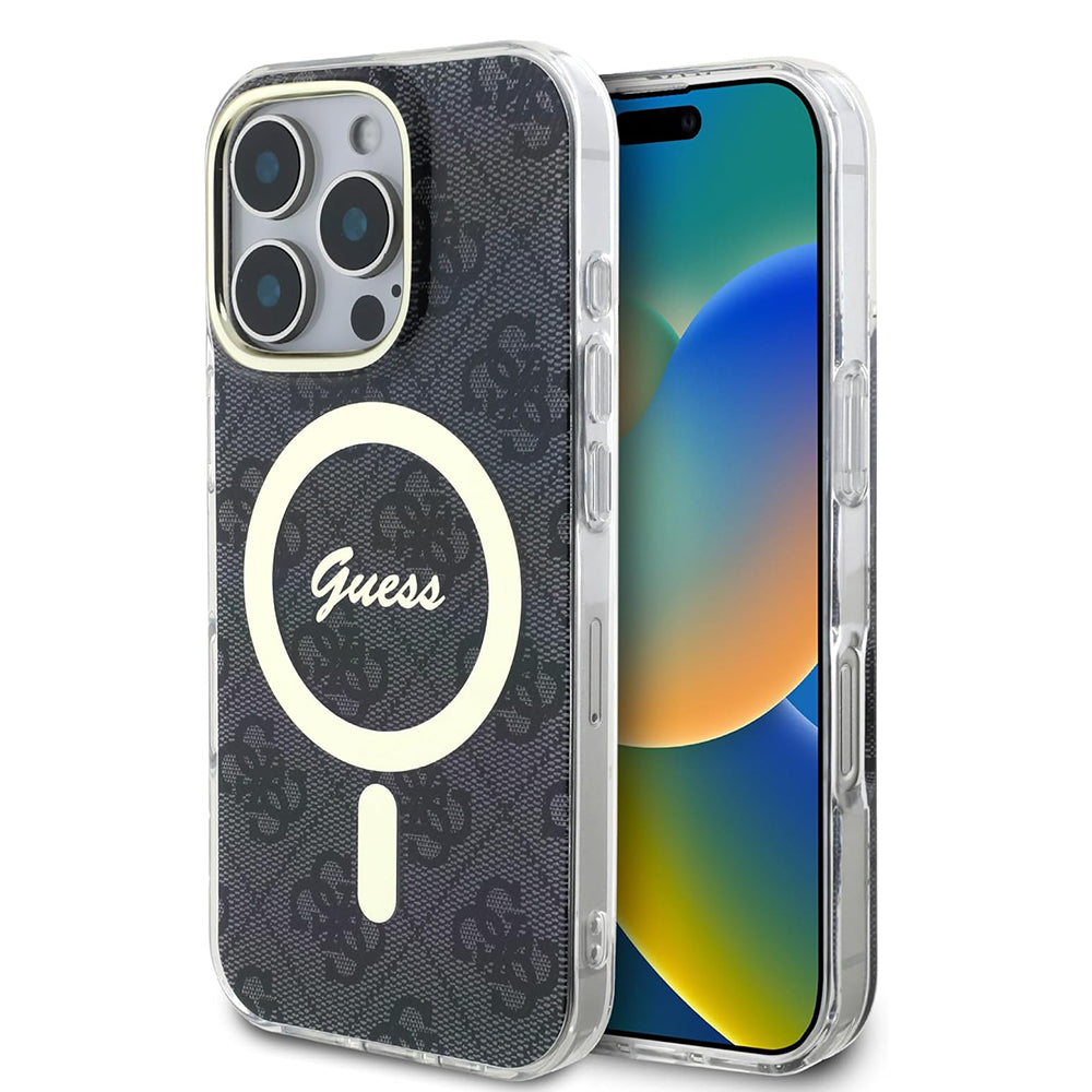 Custodia MagSafe per Apple iPhone 16 Pro, Guess, IML 4G, Nera