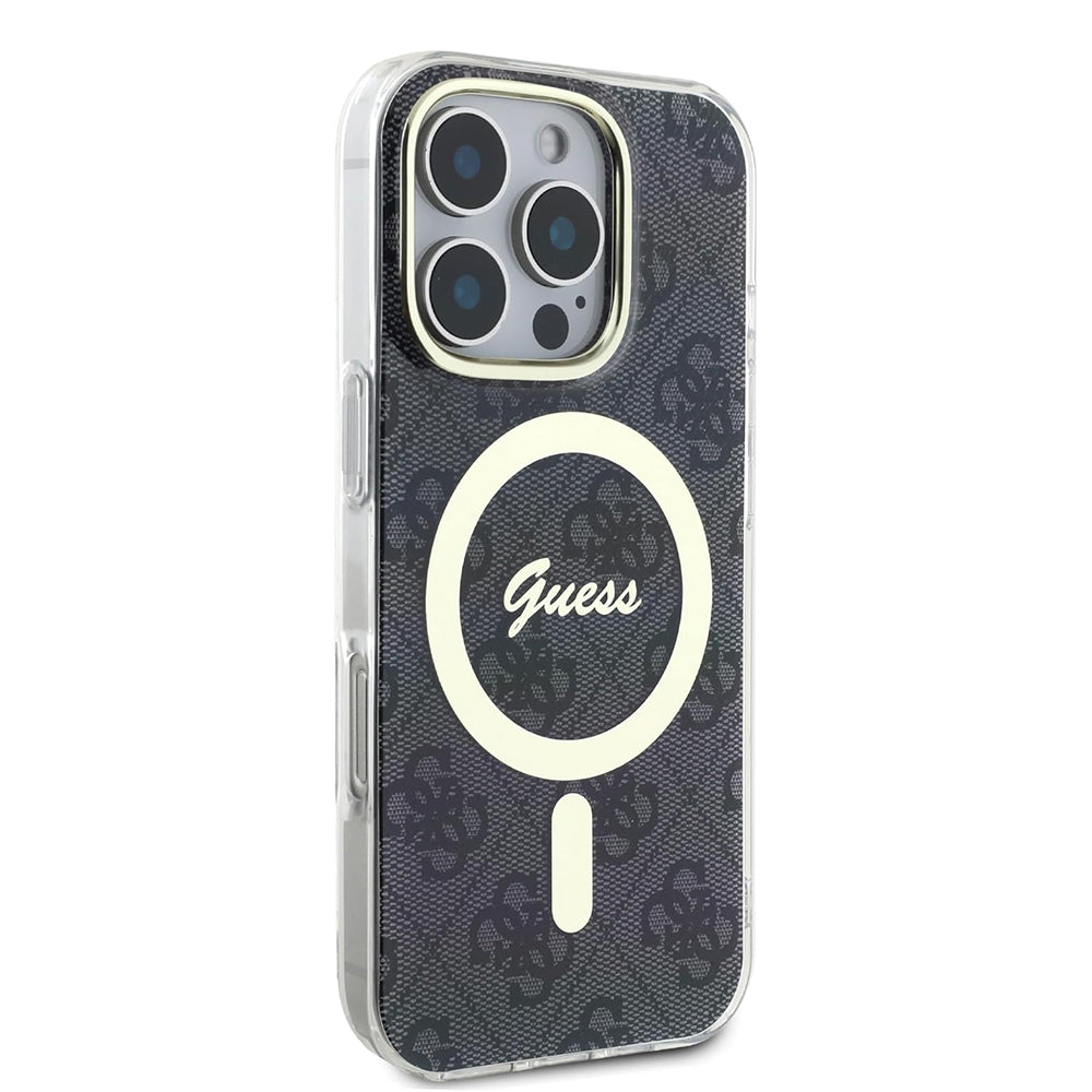 Custodia MagSafe per Apple iPhone 16 Pro, Guess, IML 4G, Nera