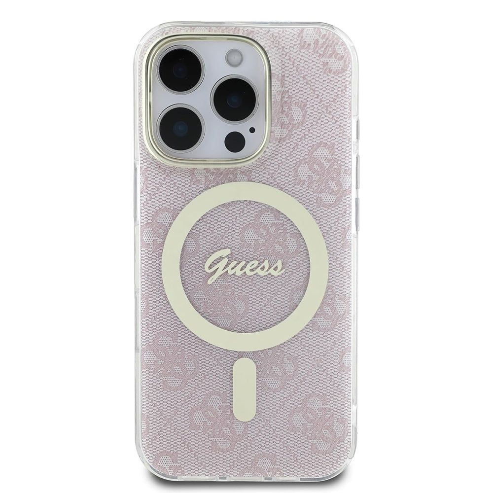 Custodia MagSafe per Apple iPhone 16 Pro, Guess, IML 4G, Rosa