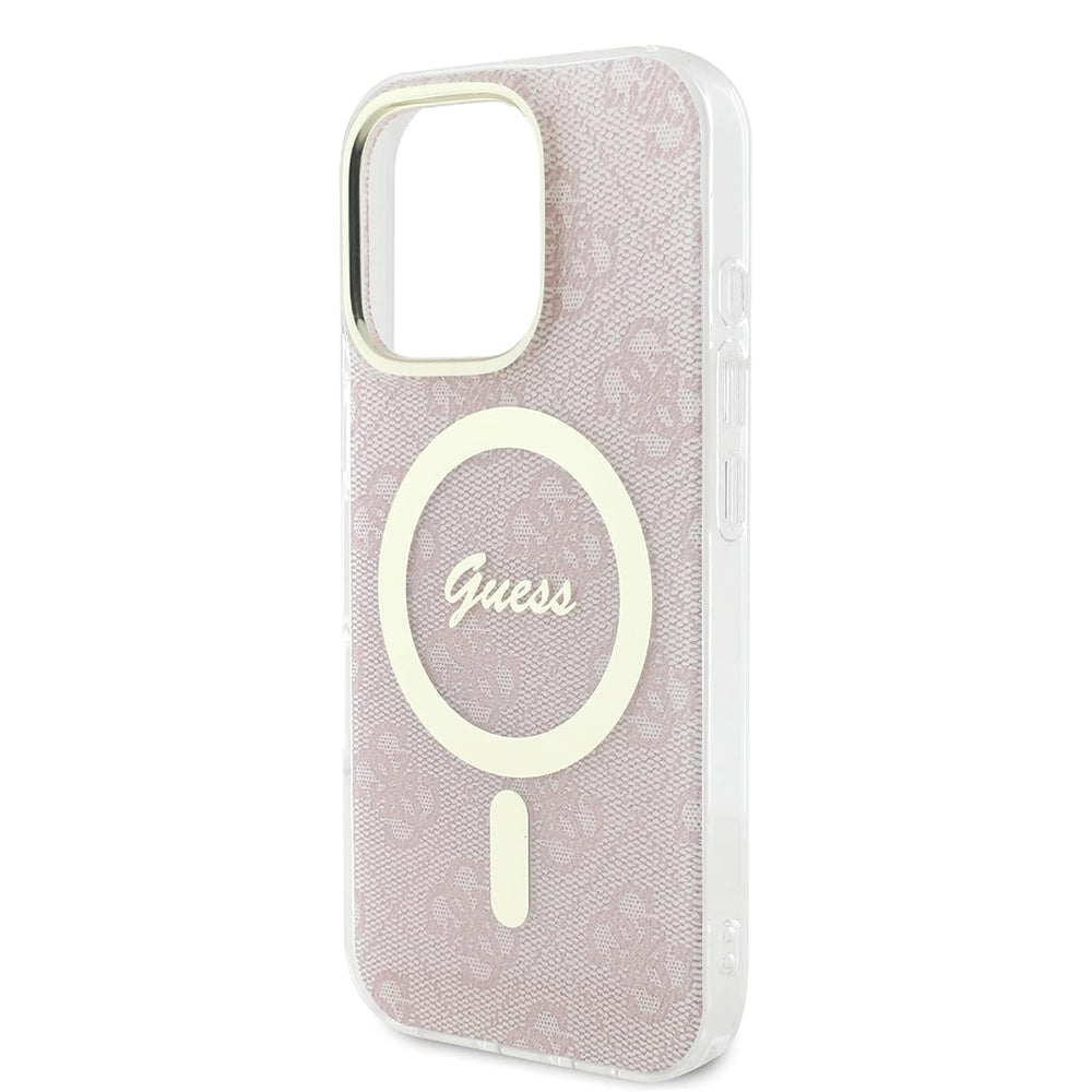 Custodia MagSafe per Apple iPhone 16 Pro, Guess, IML 4G, Rosa