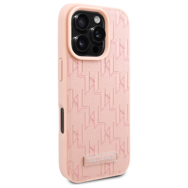 Custodia MagSafe per Apple iPhone 16 Pro, Karl Lagerfeld, Hot Stamp, Rosa