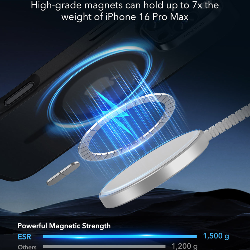 Custodia MagSafe per Apple iPhone 16 Pro Max, ESR, Classic Hybrid, Nero Satinato