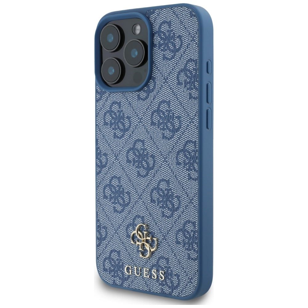 Custodia MagSafe per Apple iPhone 16 Pro Max, Guess, 4G Small and Classic Logo, Blu
