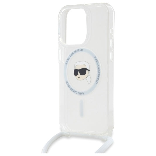 MagSafe Case for Apple iPhone 16 Pro Max, Karl Lagerfeld, IML Crossbody Karl's Head, Transparent