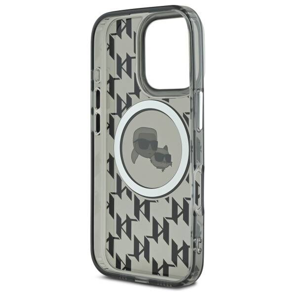 Custodia MagSafe per Apple iPhone 16 Pro Max, Karl Lagerfeld, IML Monogramma Karl & Choupette's Heads, Nera