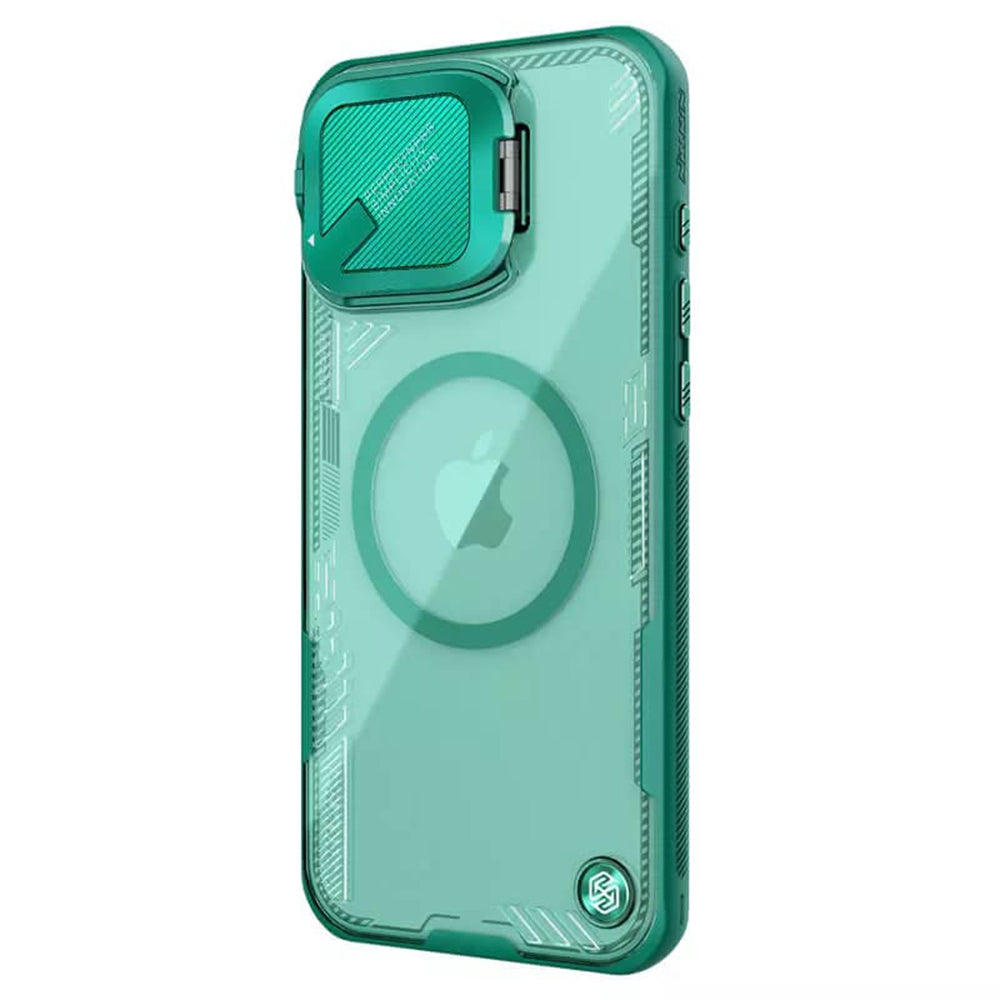 Custodia MagSafe per Apple iPhone 16 Pro Max, Nillkin, Iceblade Prop (senza ritaglio per fotocamera), Verde