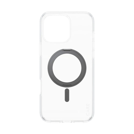 Custodia MagSafe per Apple iPhone 16 Pro Max, PanzerGlass, con Supporto Kickstand, Trasparente Nera