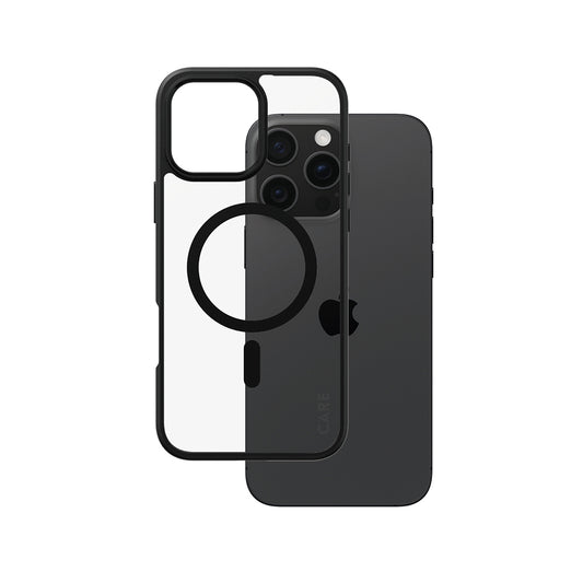 Custodia MagSafe per Apple iPhone 16 Pro Max, PanzerGlass, Care Urban Combat, Nera Trasparente
