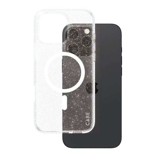 Custodia MagSafe per Apple iPhone 16 Pro Max, PanzerGlass, Care Urban Combat Star Lit, Trasparente Bianca
