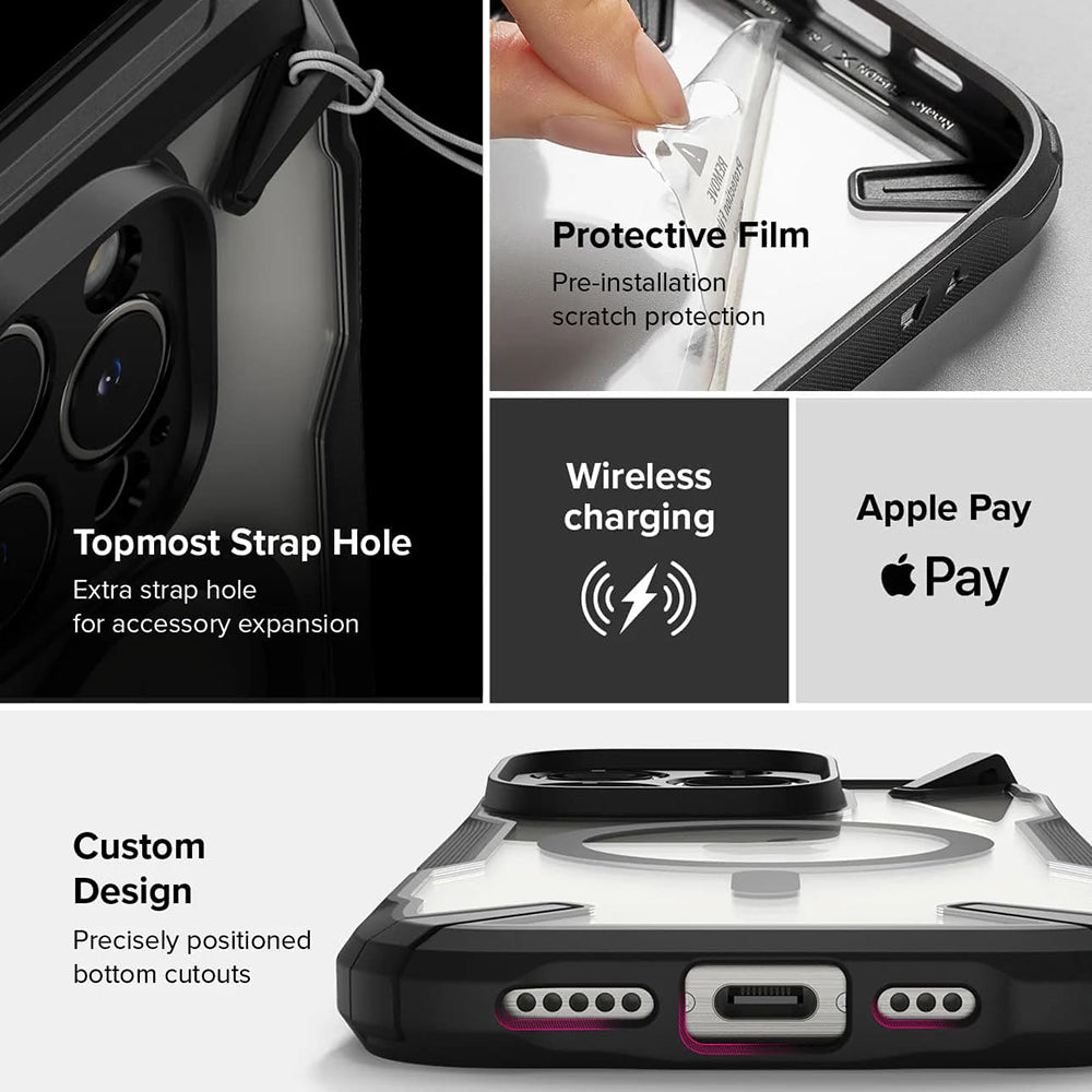 Custodia MagSafe per Apple iPhone 16 Pro Max, Ringke, Fusion X, Nera