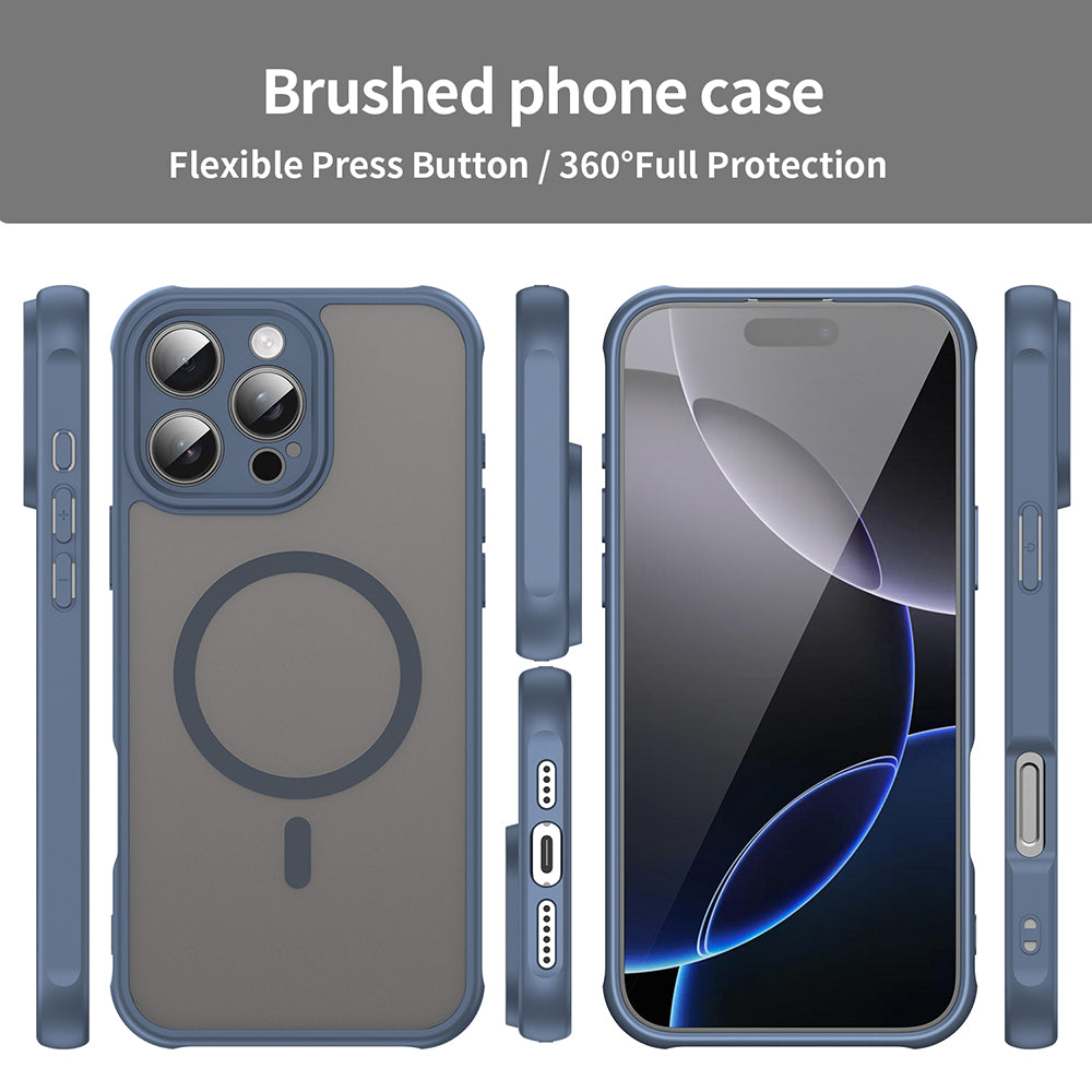 Custodia MagSafe per Apple iPhone 16 Pro Max, Techsuit, HaloFrost II, Blu Navy