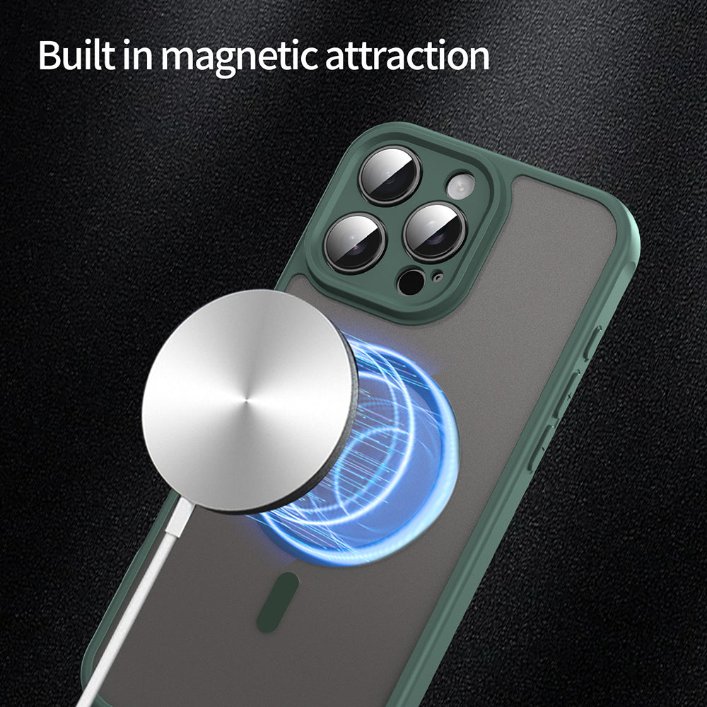 Custodia MagSafe per Apple iPhone 16 Pro Max, Techsuit, HaloFrost II, Verde