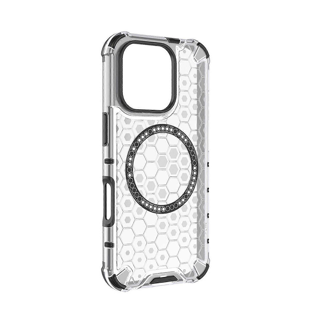Custodia MagSafe per Apple iPhone 16 Pro Max, Techsuit, HoneyComb Shield, Bianca