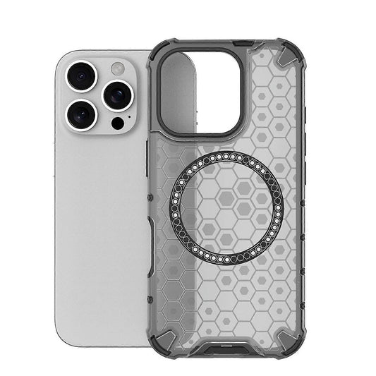Custodia MagSafe per Apple iPhone 16 Pro Max, Techsuit, HoneyComb Shield, Nera