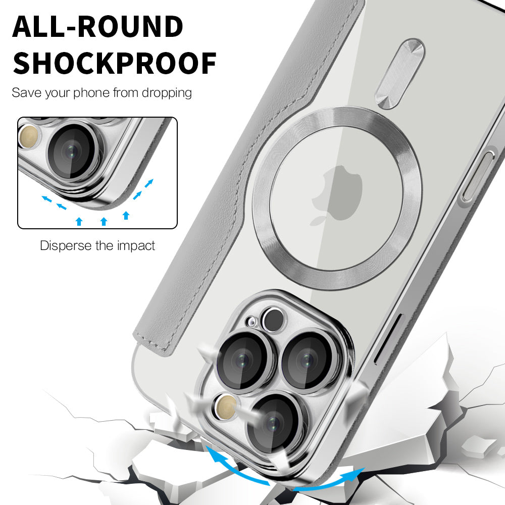 Custodia MagSafe per Apple iPhone 16 Pro Max, Techsuit, SmartMag Book, Grigio