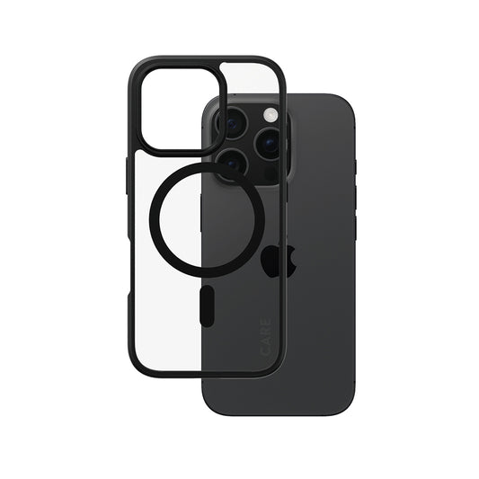 Custodia MagSafe per Apple iPhone 16 Pro, PanzerGlass, Care Urban Combat, Nera Trasparente