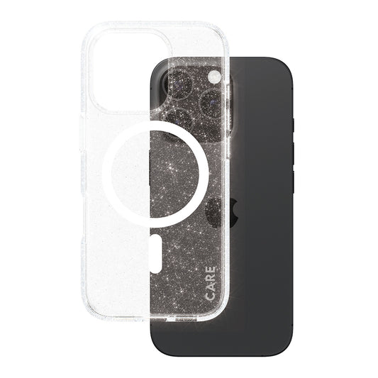 Custodia MagSafe per Apple iPhone 16 Pro, PanzerGlass, Care Urban Combat Star Lit, Trasparente Bianca