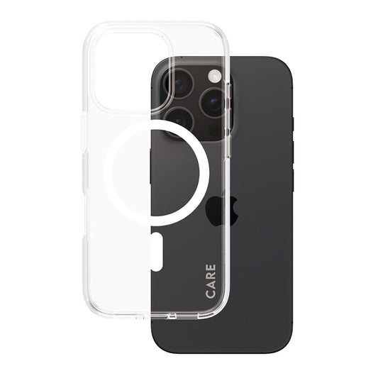 Custodia MagSafe per Apple iPhone 16 Pro, PanzerGlass, Care Urban Combat, Trasparente Bianca