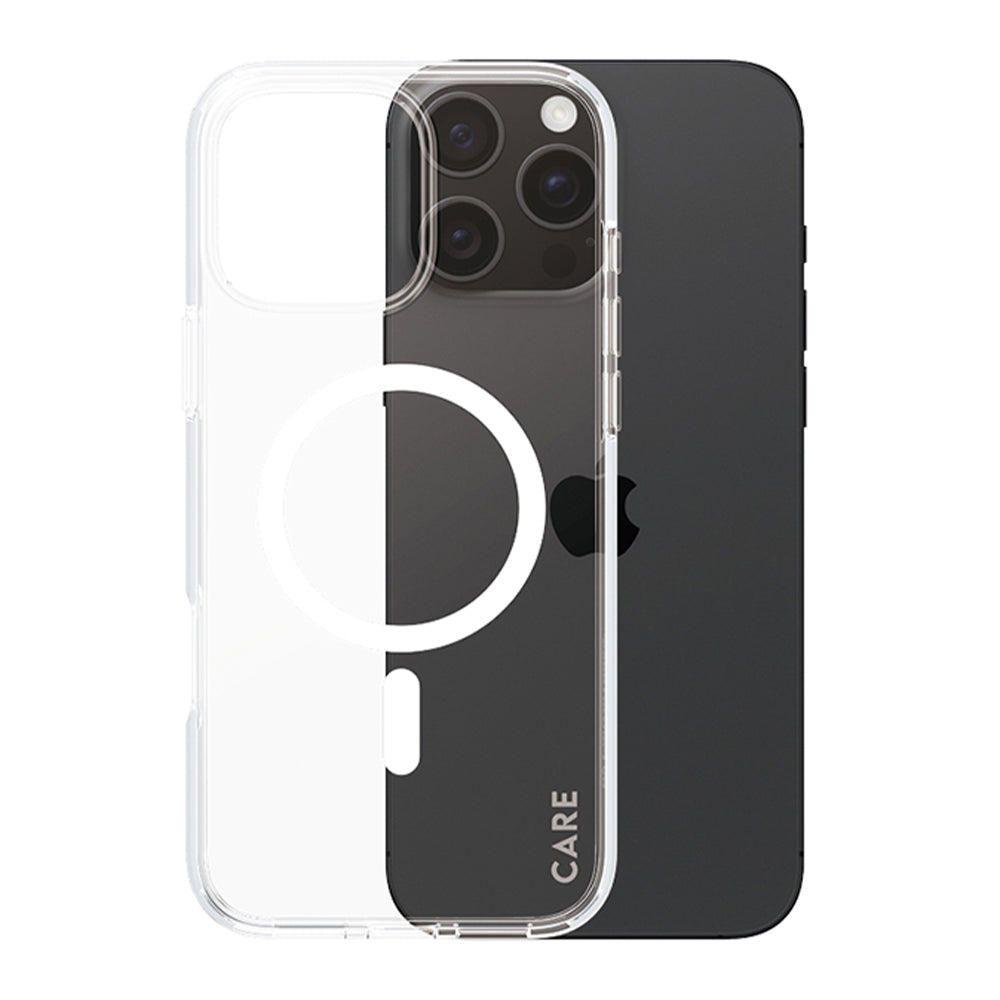 Custodia MagSafe per Apple iPhone 16 Pro, PanzerGlass, Care Urban Combat, Trasparente Bianca