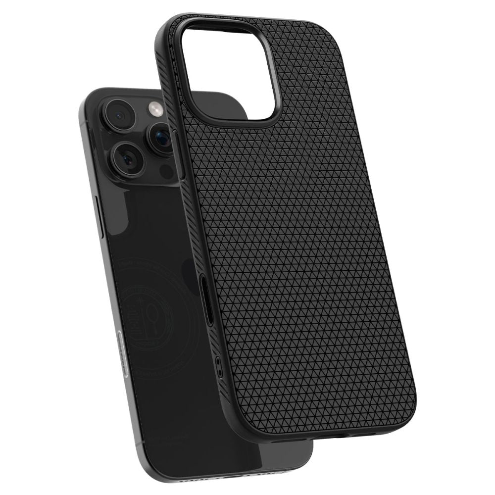 Custodia MagSafe per Apple iPhone 16 Pro, Spigen, Liquid Air T, Nero Opaco ACS09116