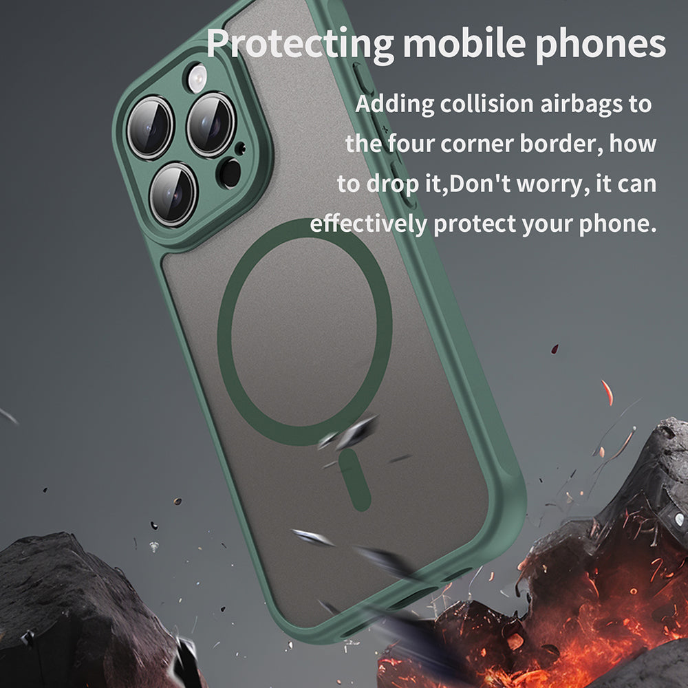 Custodia MagSafe per Apple iPhone 16 Pro, Techsuit, HaloFrost II, Verde