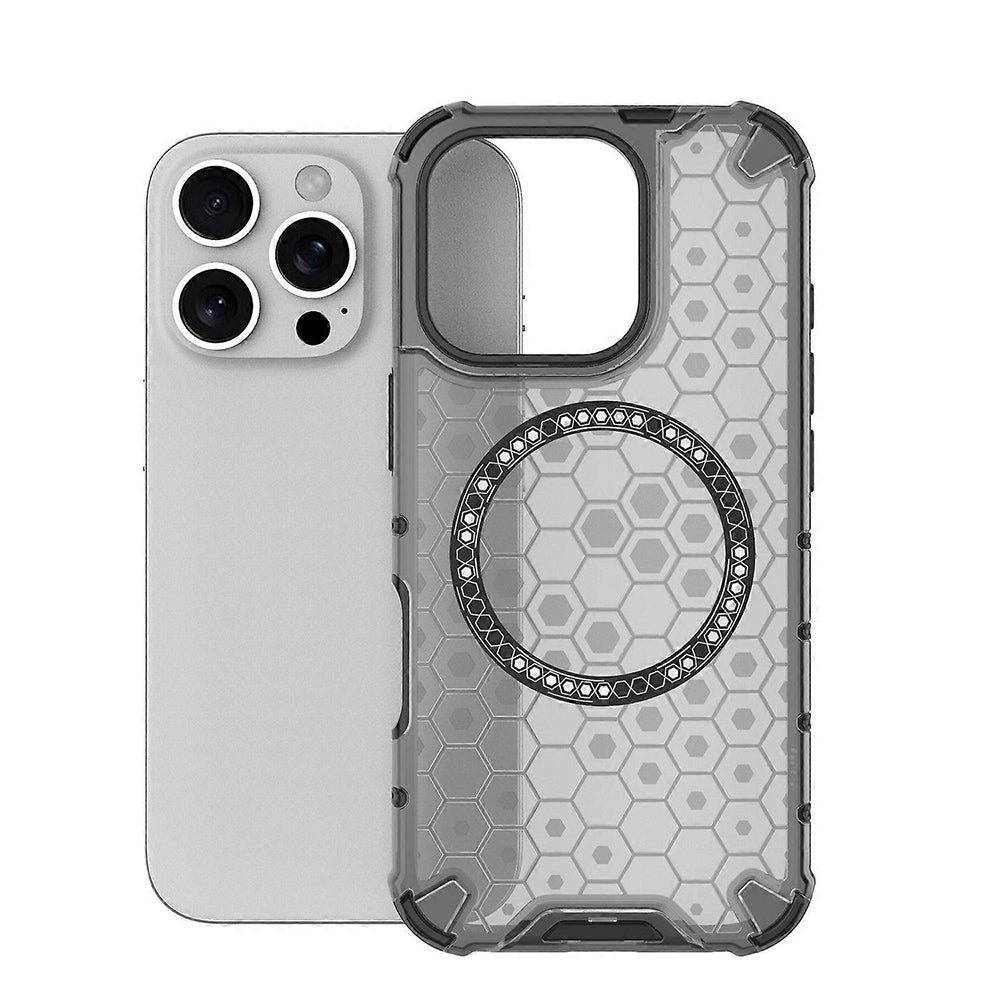 Custodia MagSafe per Apple iPhone 16 Pro, Techsuit, HoneyComb Shield, Nera