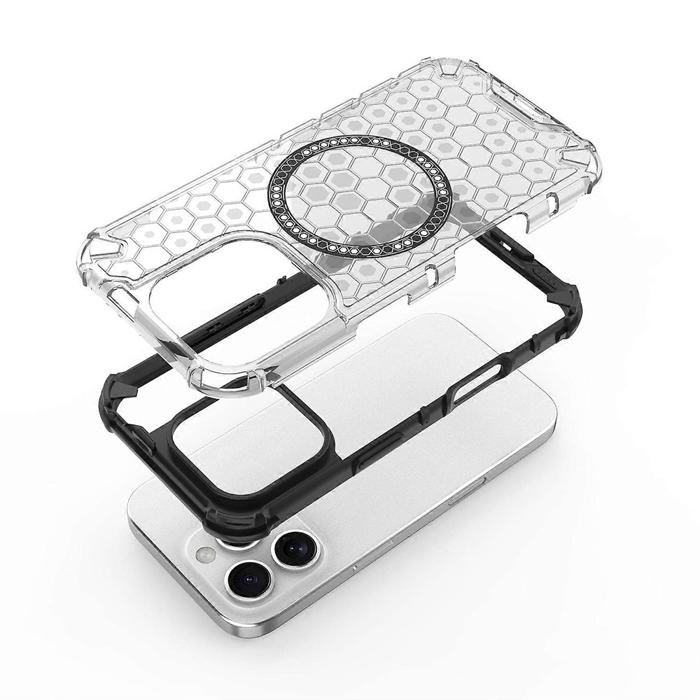 Custodia MagSafe per Apple iPhone 16 Pro, Techsuit, HoneyComb Shield, Nera