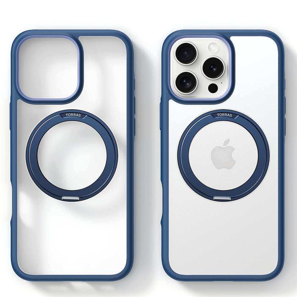 Custodia MagSafe per Apple iPhone 16 Pro, Torras, Ostand R Fusion, Blu Navy