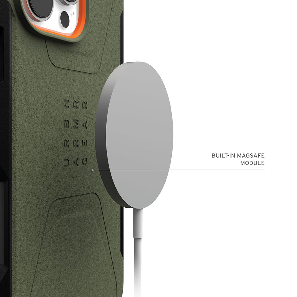 Custodia MagSafe per Apple iPhone 16 Pro, Urban Armor Gear, Civilian, Verde