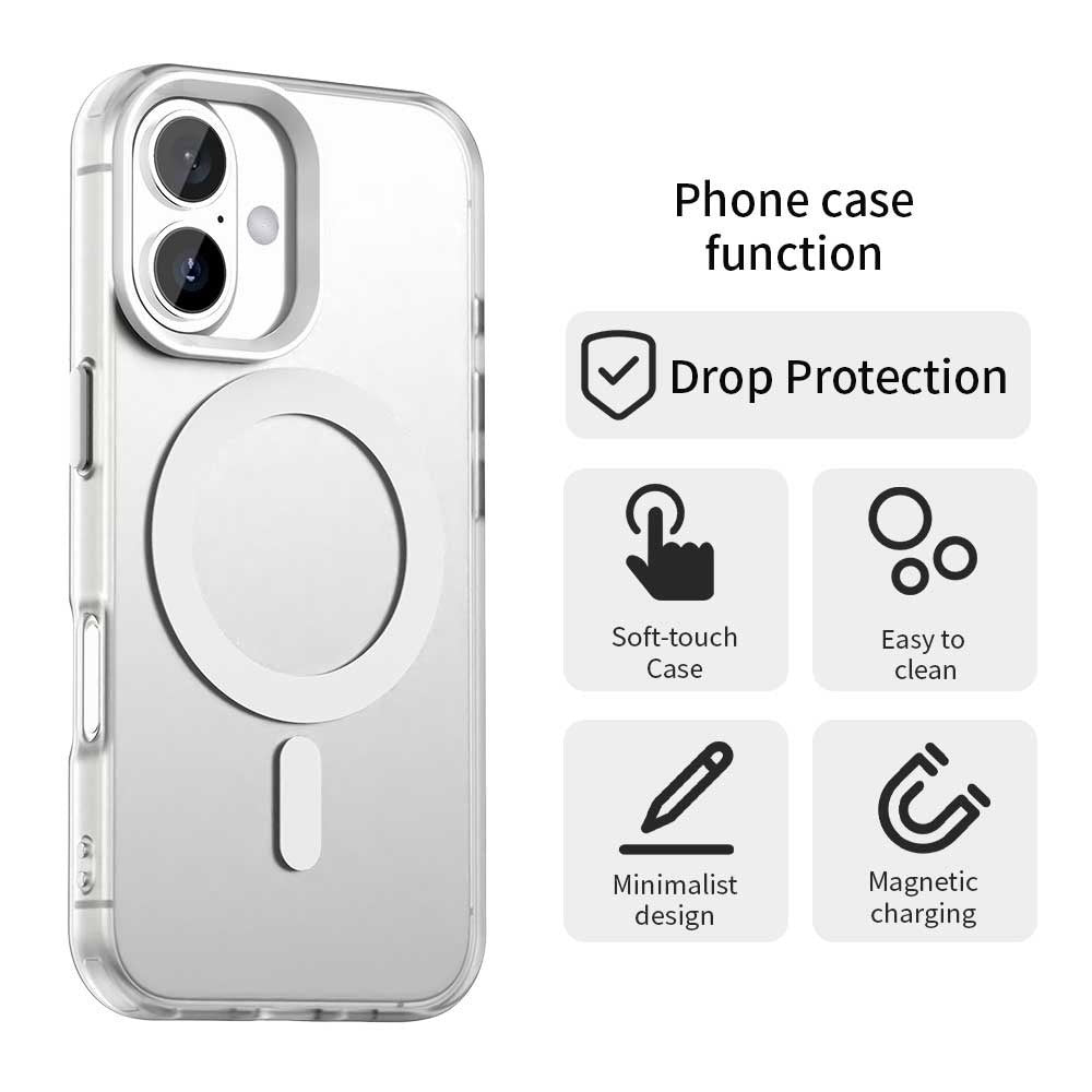 Custodia MagSafe per Apple iPhone 16, Techsuit, CandyCase, Bianca