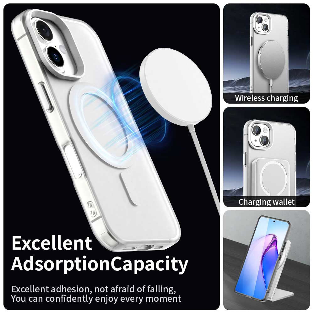 Custodia MagSafe per Apple iPhone 16, Techsuit, CandyCase, Bianca