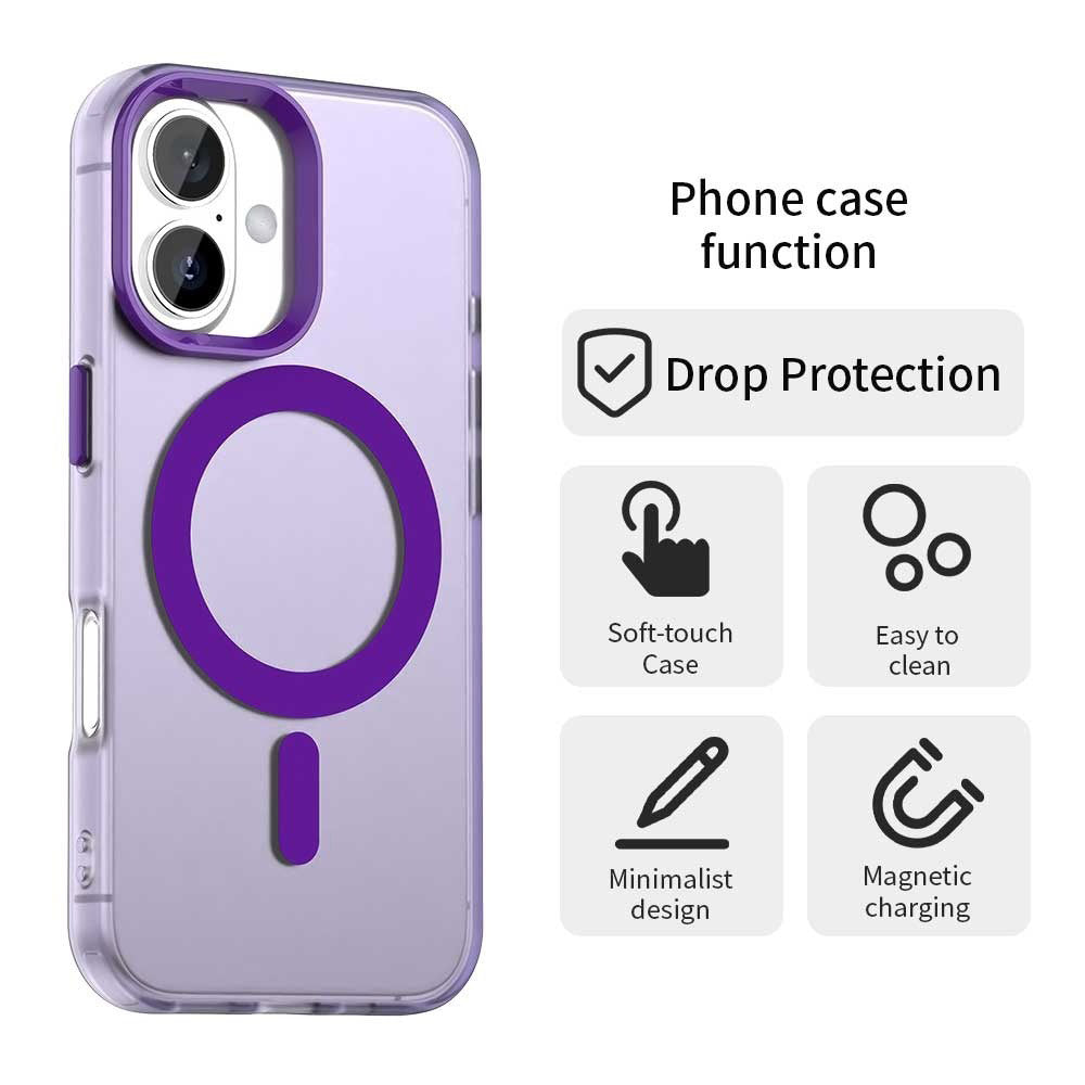 Custodia MagSafe per Apple iPhone 16, Techsuit, CandyCase, Viola