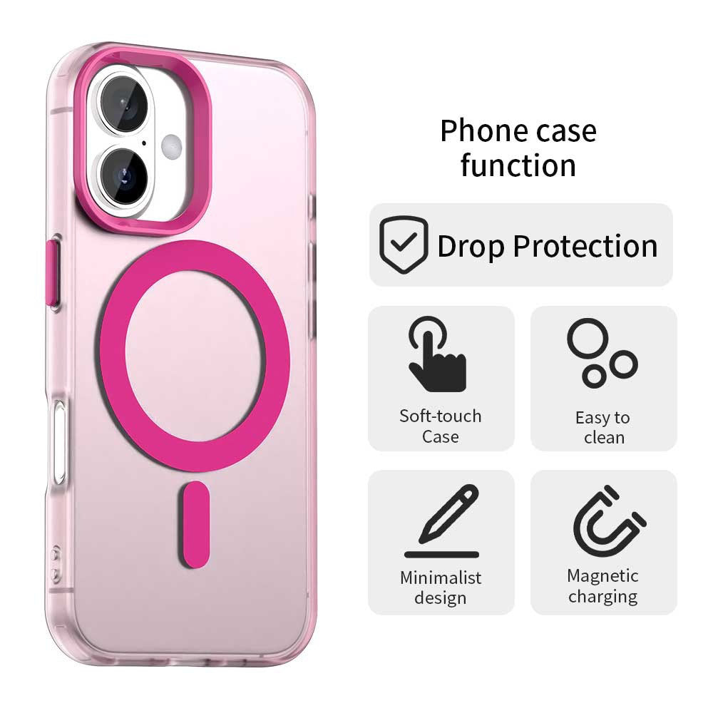 Custodia MagSafe per Apple iPhone 16, Techsuit, CandyCase, Rosa