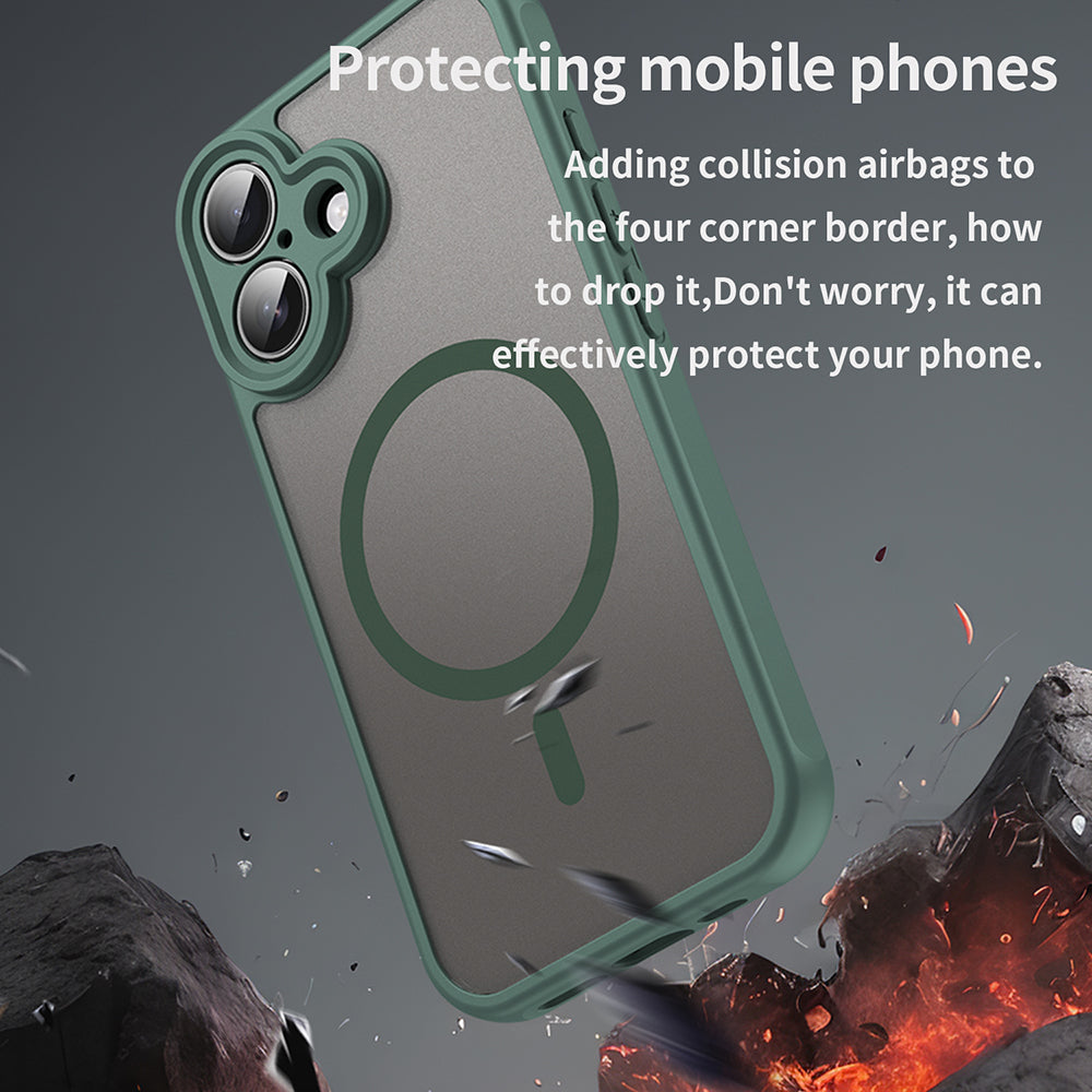 Custodia MagSafe per Apple iPhone 16, Techsuit, HaloFrost II, Verde