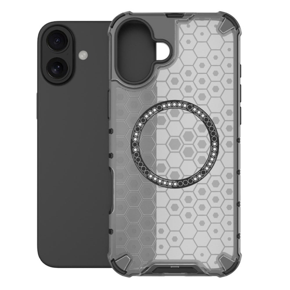 Custodia MagSafe per Apple iPhone 16, Techsuit, HoneyComb Shield, Nera