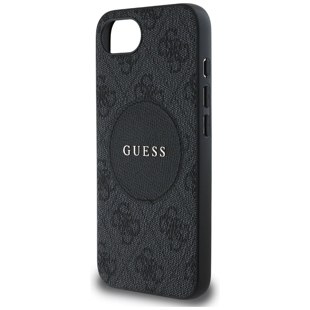 MagSafe Case for Apple iPhone 17e / 16e, Guess, 4G Circle Classic Logo, Black