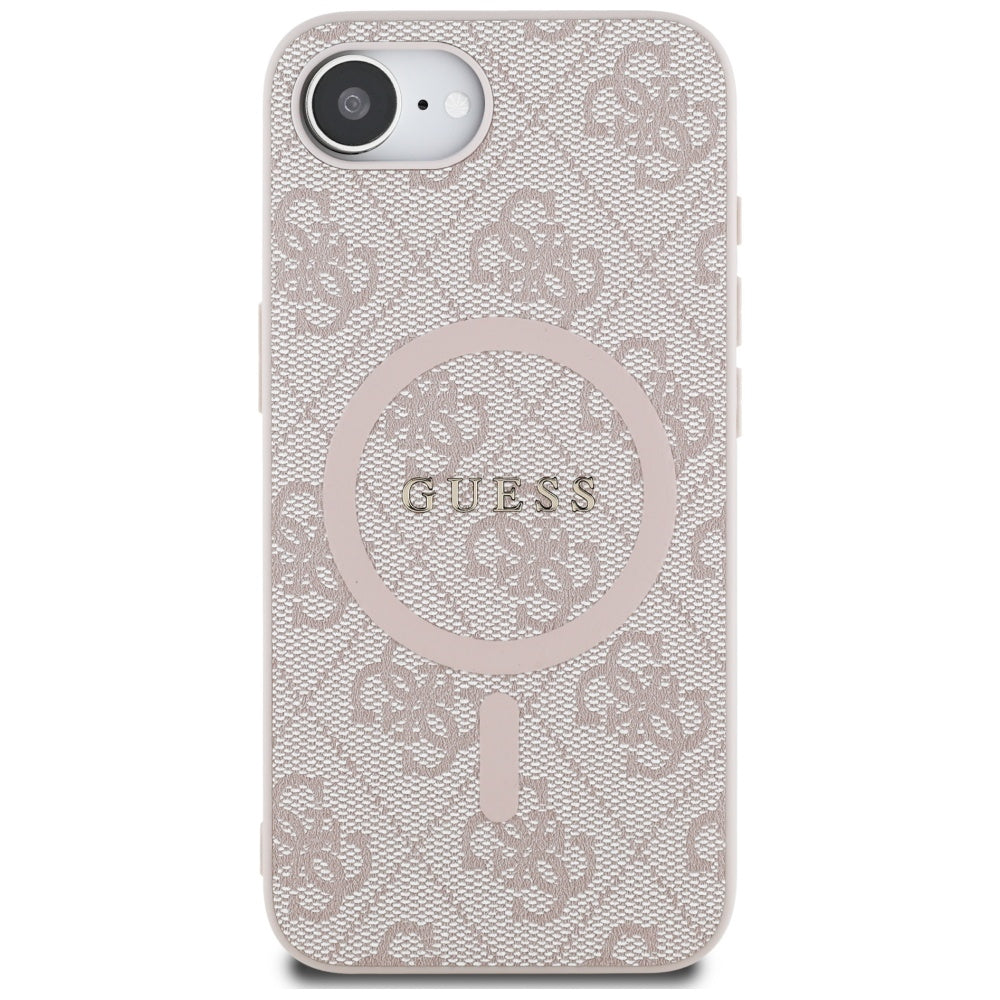 Custodia MagSafe per Apple iPhone 17e / 16e, Guess, 4G Ring Classic Logo, Rosa
