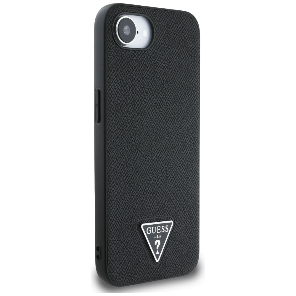 Custodia MagSafe per Apple iPhone 17e / 16e, Guess, Logo Triangolo Granulato, Nera