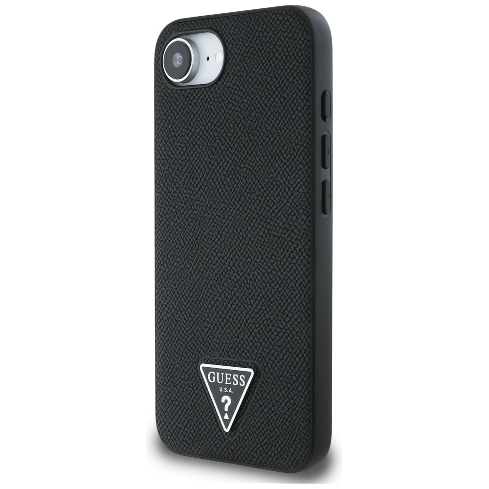 Custodia MagSafe per Apple iPhone 17e / 16e, Guess, Logo Triangolo Granulato, Nera