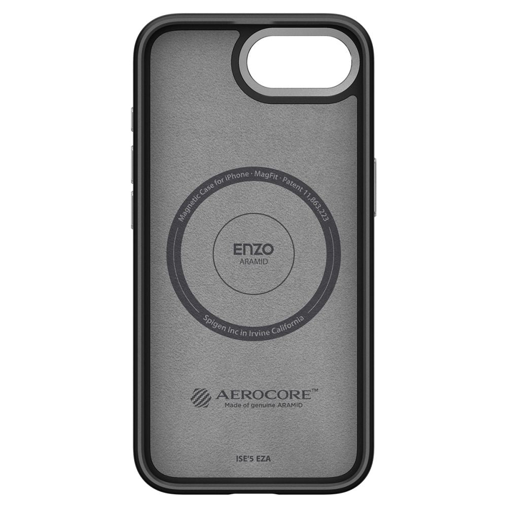 Custodia MagSafe per Apple iPhone 17e / 16e, Spigen, Enzo Aramid, Nera Opaca
