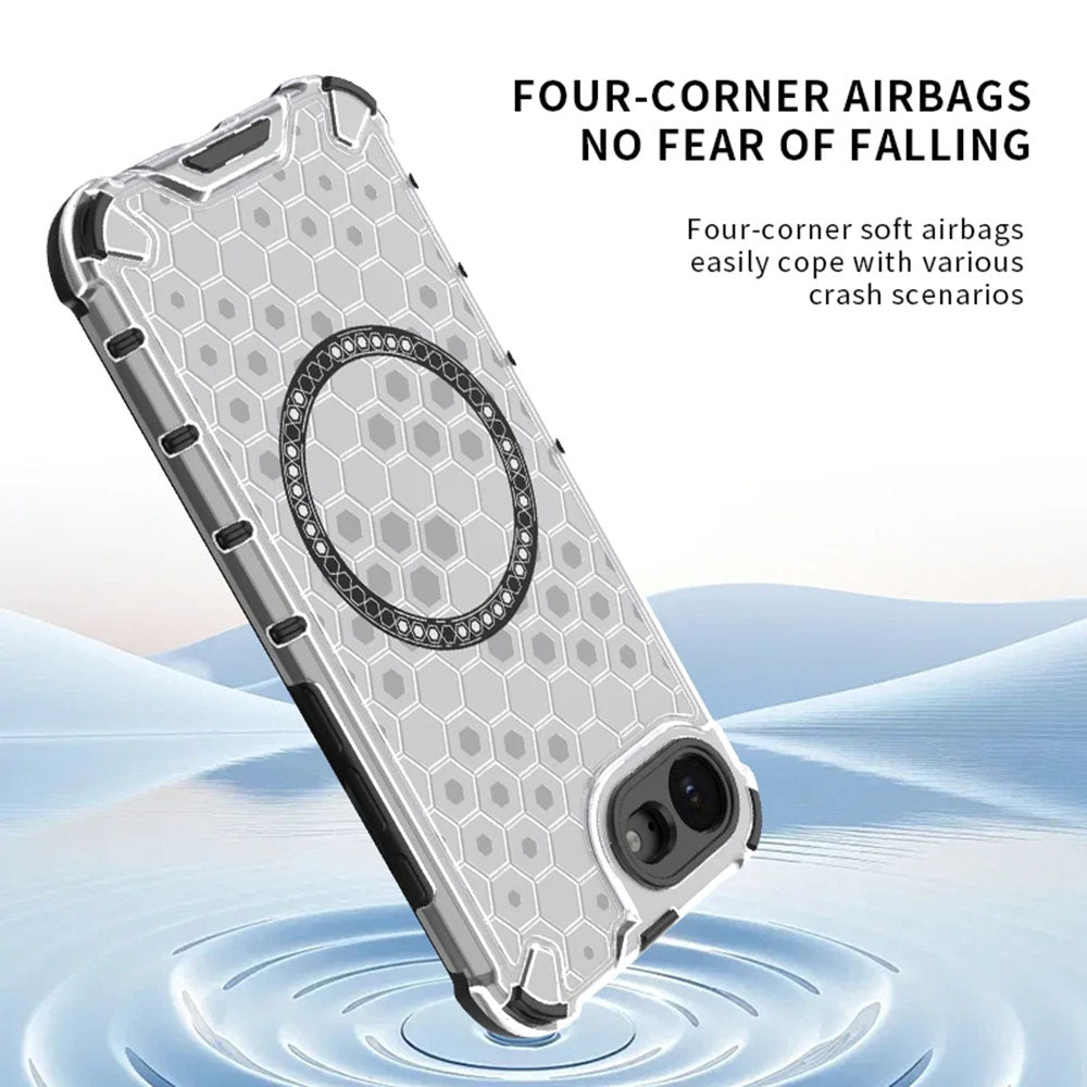 Custodia MagSafe per Apple iPhone 17e / 16e, Techsuit, HoneyComb Shield, Nera