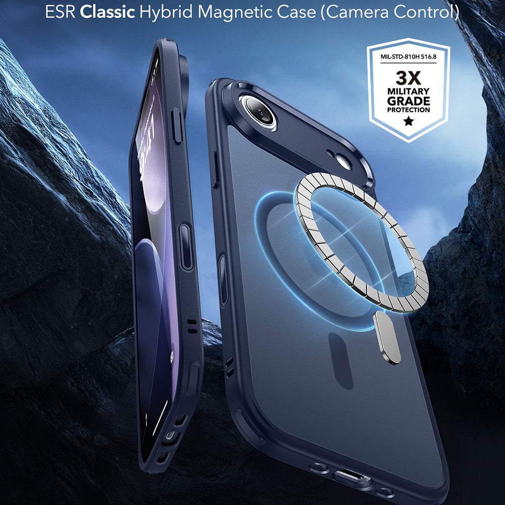 Custodia MagSafe per Apple iPhone 17 Air, ESR, Classic Hybrid, Blu Satinato
