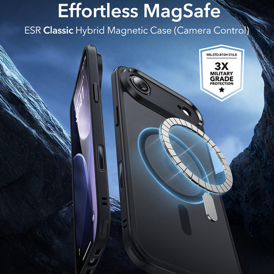 Custodia MagSafe per Apple iPhone 17 Air, ESR, Classic Hybrid, Nera Satinata